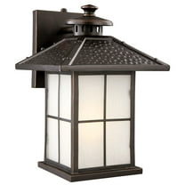 Design House 516781 Gladstone Traditional LED 1-Light Outdoor Wall Mount Dimmable Frosted Seedy Glass and Dusk to Dawn Photocell Sensor for Porch Entryway Patio Garage, Oil Rubbed Bronze