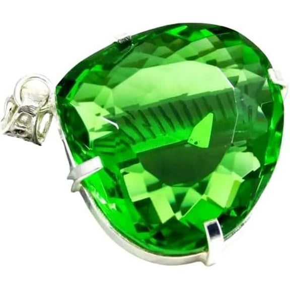 Natural Green Topaz Pear Cut 925 Solid Silver Pendant 94.00 Ct Loose Gemstone