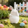 thumbnail image 5 of 6 Inch White Resin Easter Bunny Figurine with Carrot - Spring Home Table Centerpiece Farmhouse Decor for Indoor Easter, Christmas, and Housewarming Party Decorations, 5 of 6