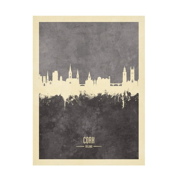 Michael Tompsett 'Cork Ireland Skyline Gray' Canvas Art