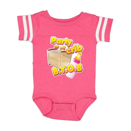 

Inktastic Party At My Crib (pink) Gift Baby Boy or Baby Girl Bodysuit