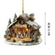 thumbnail image 3 of Adornos de granja de pollos 2025. Adorno navideño de madera de gallinero para amantes de los adornos de granja., 3 of 5