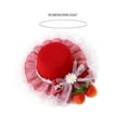 thumbnail image 3 of Strawberry Bow Plaids Balletcore Bowler Hat Hair Clip Top Hat Bow Plaids Hair Clip Strawberry, 3 of 8