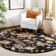 thumbnail image 2 of SAFAVIEH Blossom Evelyn Floral Flowers Wool Area Rug, Black/Multi, 3' x 5', 2 of 10