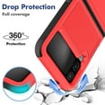 thumbnail image 3 of Mantto for Samsung Galaxy Z Flip 4 Slim Case,Stylish 2 in 1 Military Grade Armor PC+TPU Silicone Hybrid Rugged Shockproof Glossy Camera Lens Protective Anti-drop Fit Back Phone Cover.Red, 3 of 5