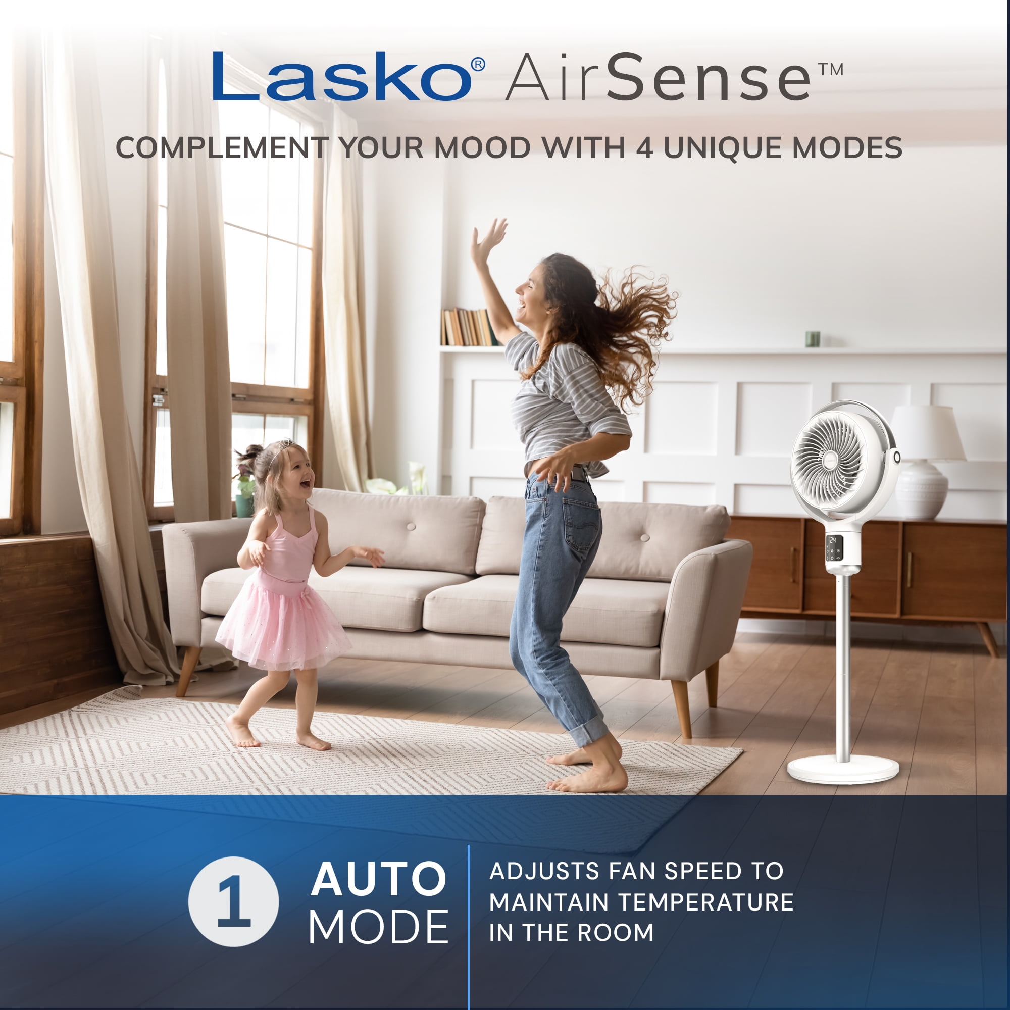Lasko Whirlwind 7” 24-Speed Orbital Motion 25ft/s Airflow Remote Control Pedestal Fan, APDC301
