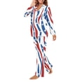 thumbnail image 5 of DISNIMO Stripe Star Print Pajama for Women Set Long Sleeve Sleepwear 2 Piece Pjs Set with Long Pants Comfy Button Down Lounge Wear Sets Loose Fit Nightwear with Pocket, XS, 5 of 7