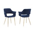 thumbnail image 2 of Gigi Blue Velvet Dining Room Chair with Gold Metal Legs, 2 of 12