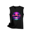 thumbnail image 4 of Titcea Womens Tank Tops Palm Tree Printed Round Neck Sleeveless Graphic Tees Beach Holiday Travel Workout Tank Tops, 4 of 5