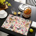 thumbnail image 4 of Pug Dogs with Pioneer Flower Summer Placemats Table Placemats Set Of 4-Linen Kitchen Washable Placemats Table Mats 11.8"x17.7"Non-Slip Heat Resistant, 4 of 6