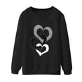 thumbnail image 4 of Suéteres Hanzidakd para San Valentín para mujer, camisas, cuello redondo, manga larga, estampados, suéteres para mujer, negro, XL, 4 of 4