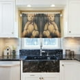thumbnail image 3 of Wobogo Cute Teddy Bear Doll Kitchen Curtains 2 Piece Set Farmhouse Country Style Light Filtering Small Window Drapes Suitable for Bathroom Laundry Room and RV 27x24in, 3 of 9