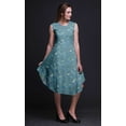 thumbnail image 3 of Bimba Green Sparrow & Goldfinch Bird Printed Knee Length Ladies Sleeveless Holiday Wear Tank Dress-X-Large, 3 of 6