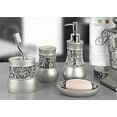 thumbnail image 2 of Crackled Glass Silver Toothbrush Holder And Toothpaste Holder For Bathroom - Elegant Crackled Glass Bathroom Toothbrush Organizer - Decorative 2 Slot Family Toothbrush Cup Holds Multiple Toothbrushes, 2 of 7