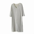 thumbnail image 5 of Sakmal Robe de Maison Confortable pour Femmes Grande Taille Robe de Nuit Grise à Manches Courtes Chemises de Nuit pour Femmes, 5 of 5