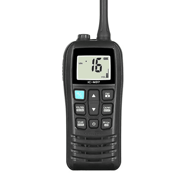 ICOM IC-M37 Walkie-talkie portátil flotante Radio VHF marítima para embarcaciones y puertos