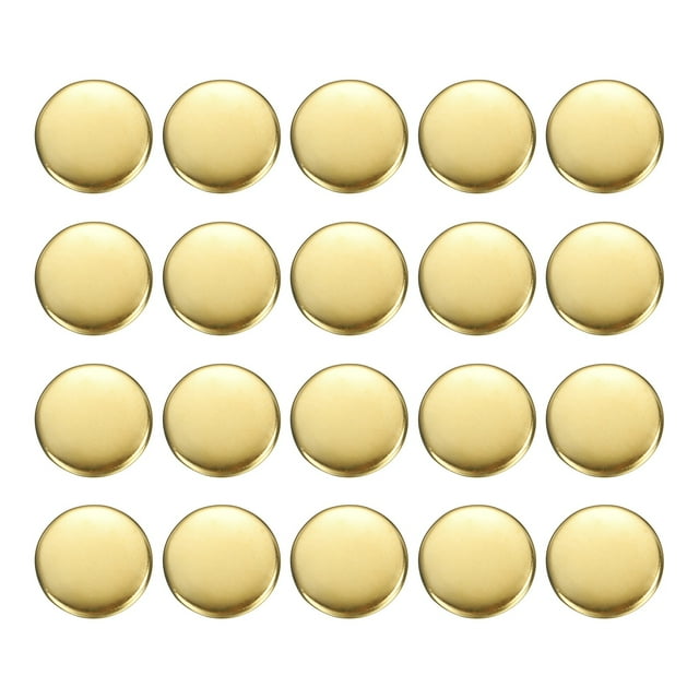 Uxcell 20pcs Botones Redondos Metálicos de 15mm Botones de Costura de Latón, Dorado