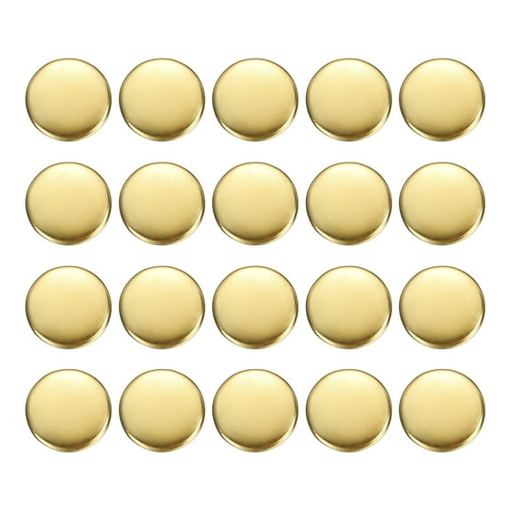 Uxcell 20pcs Metal Round Buttons 15mm Brass Sewing Craft Buttons, Gold
