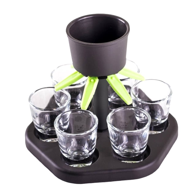 Dispensador de vinos Dispensadores a prueba de derrames portátiles para exteriores Festival de fiesta de playa Celebración Herramientas de beber con 6 gafas Eigraketly HA011867-00