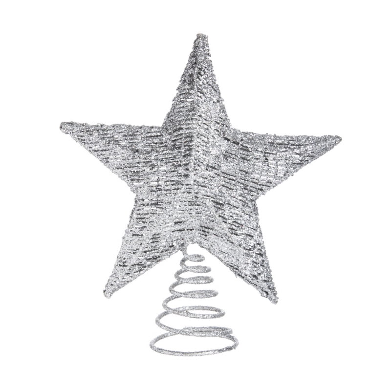 Silver Glitter Star Tree Topper - Walmart.com
