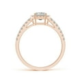 thumbnail image 2 of ANGARA Natural Emerald-Cut Diamond Halo Ring in 14K Rose Gold for Women (Size-5x3mm | Color-K | Clarity-I3) | April Birthstone, Birthday, Anniversary, Jewelry Gift for Women | Natural Diamond Ring, 2 of 9