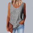 thumbnail image 2 of Yigetop Sequin Tank Tops for Women, Womens Summer Fashion Sequin Tops Neck Sequin Sleeveless Tanks Tops Blouses Sparkly Tops for Women Grey 2XL, 2 of 6