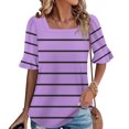 thumbnail image 2 of Blusas de Manga Corta para las Mujeres, Moda Verano Impreso, Blusas de Cuello Redondo, Chaqueta de Manga Corta para las Mujeres, 2 of 8