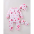 thumbnail image 3 of KIMI BEAR Newborn Baby Girl Layette Set Shower Gift Essential Clothes 4 Packs Rompers Pants Sleeper Gown with Hats Mittens Outfits Set Essentials Clothing Pink NB, 3 of 9