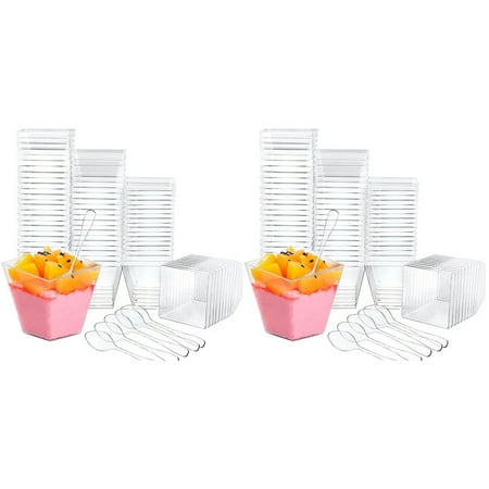 

HOMEMAXS 50 Sets of Disposable Pudding Cups Ice Cream Plastic Cups Party Dessert Cups for Home