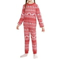 thumbnail image 4 of INSPIRE CHIC Women's Christmas Family Matching Pajama Set Elk Long Sleeve Xmas Tree Snow Couples Sleepwear Lounge Set 3XL Red ["Women"], 4 of 5