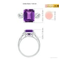 thumbnail image 4 of ANGARA Natural Twist Shank Emerald Cut 4 ct Amethyst Statement Ring in 14K White Gold for Women (Size-11x9mm) | February Birthstone, Anniversary, Jewelry Gift for Women | Natural Amethyst Ring, 4 of 9