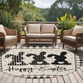 thumbnail image 4 of Black Grey Easter Round Area Rug 7Ft Washable Circle Rugs for Dorm Laundry Room, Polka Dot Bunny Spring Vintage Plaid Checkered Non-Slip Carpet Floor Mats Indoor Outdoor Carpet Runner Home Decor, 4 of 8
