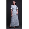 thumbnail image 2 of Bimba Robe Longue en Rayonne à Feuilles de Bleuet pour Femmes, Boho, Plage, Cocktail, Soirée, Maxi, Fendue, TTTG, 2 of 6