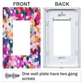 thumbnail image 3 of Yayeee Rocker Switch Wall Plate 2-Gang 4.7"x4.6" Home Decorative Outlet Cover, Purple Colorful Circles, 3 of 6