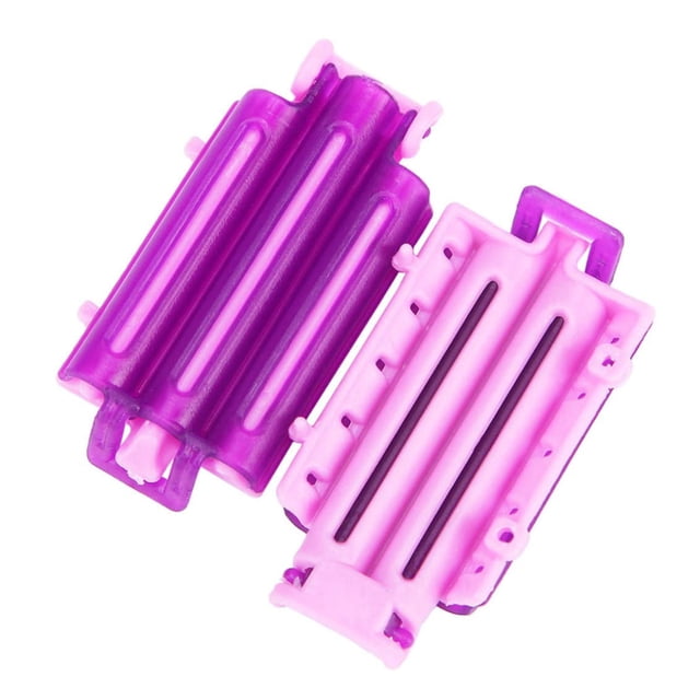 90 Pcs Tiges de Permanente, Bigoudis, Rouleaux, Tige de Permanente à Chaleur Ondulée, Pince à Racines, Outil de Coiffure DIY (Violet & Rose)