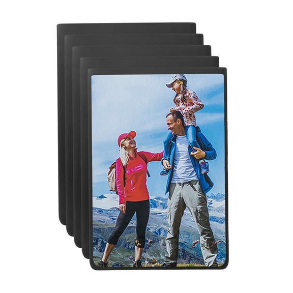 Uxcell 5Pcs Magnetic Picture Frame, 4 x 2.5 inch Magnetic Photo Frame Postcard Holder Sign Holder, Black