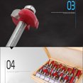 thumbnail image 4 of Juego de brocas para enrutador, Kit de fresas para carpintería, acero al carbono para recortar máquina de grabado, vástago de 1/4, 15 Uds., 4 of 5