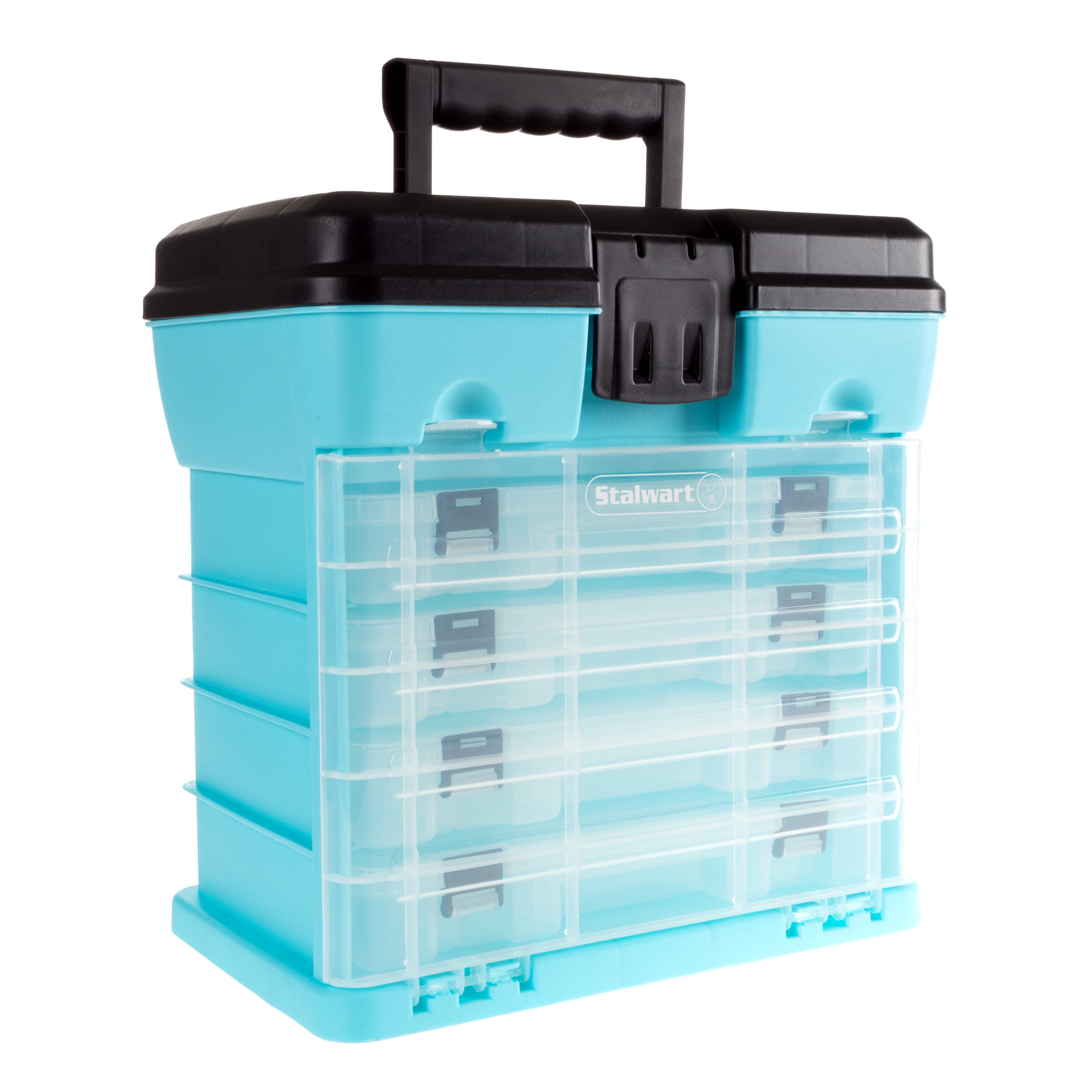 Pink Tool Box – Durable Tackle Box Organizer With 4 Compartments For Hardware, Fishing Tackle, Beads, Hair Accessories And More By Stalwart