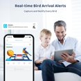 thumbnail image 3 of Bird Feeder with Camera Solar Powe Year Trial AI Identify K Live Video Smart Bird Camera for Outdoors .GHZ WiFi Instant Arrival Alerts Capture Live Video Bird Lover Gifts, 3 of 5