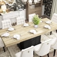 thumbnail image 3 of KULAGAGA  6-8 People Modern Extendible Dining Table, Rectangular Space-Saving Expandable Dining Table, Oak&White, 3 of 7