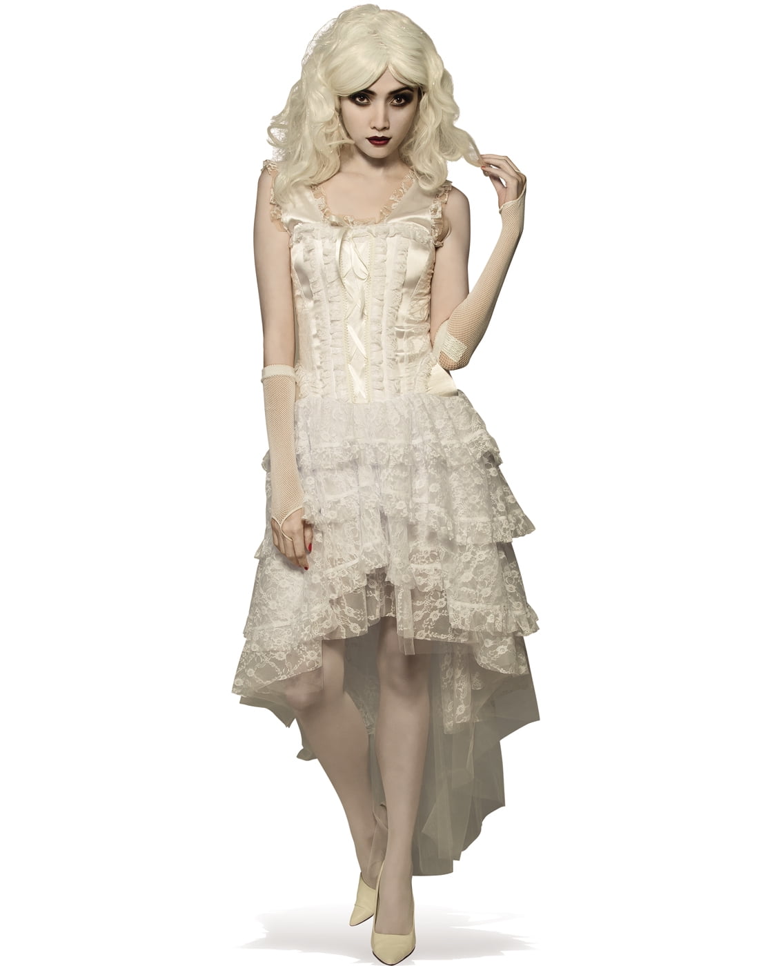 Halloween Costumes With A White Dress - White Goth Gothic Ghost Adult Women Gown Halloween Costume-Std Halloween Costumes With A White Dress - White Goth Gothic Ghost Adult Women Gown Halloween Costume-Std