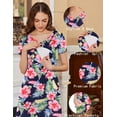 thumbnail image 2 of Vestido de maternidad y lactancia Ekouaer, verano, manga corta, verde, 2 of 5