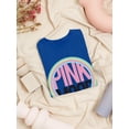 thumbnail image 3 of Pink Mood On Rainbow Sign Shaped T-Shirt Women -Image by Shutterstock, Female Medium, 3 of 4