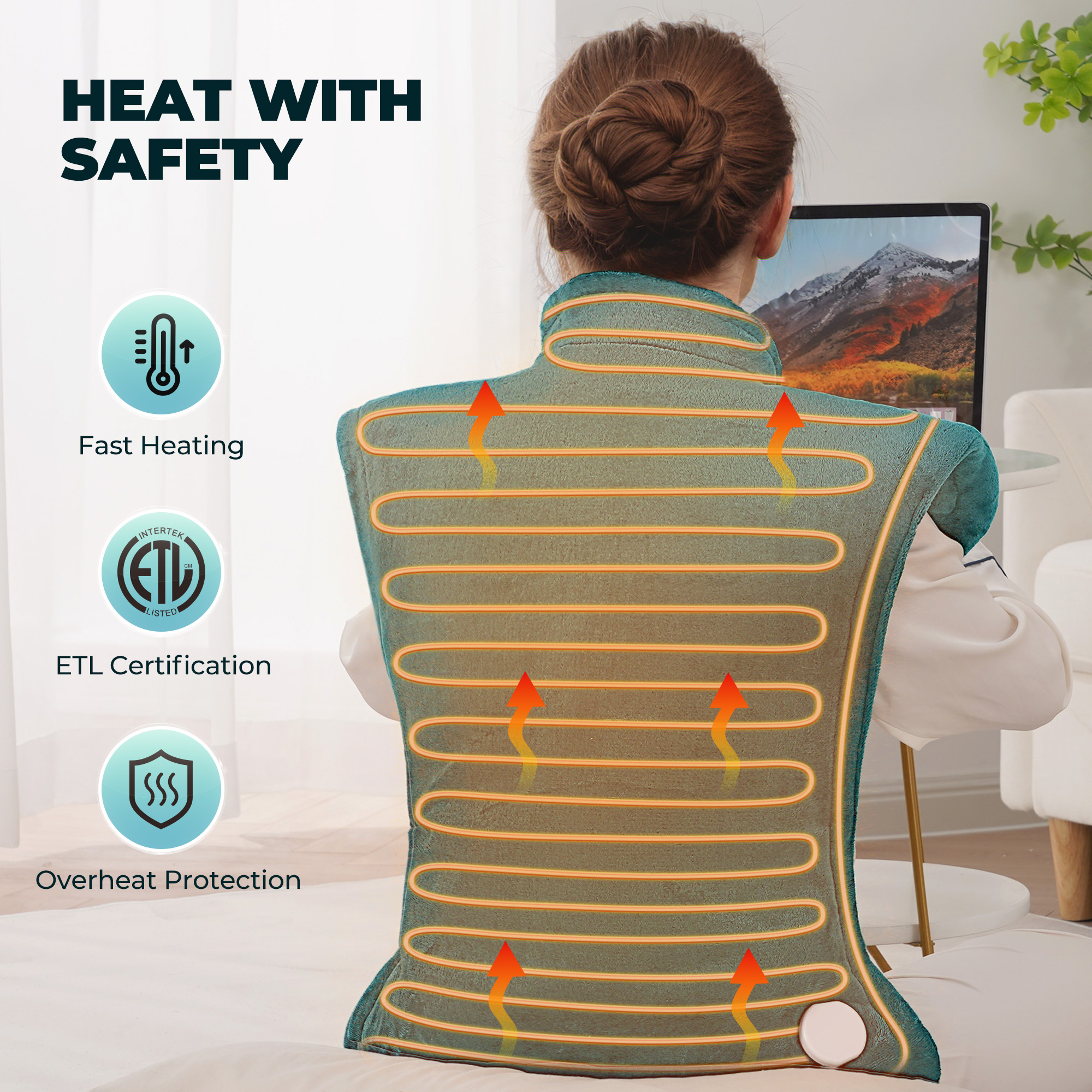 MaxKare Extra Large Heating Pad, 24" x 40" Full-Body photo 6