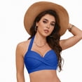 thumbnail image 4 of HCNTES Women's Knot Strapless Backless Swimwear Sleeveless Tube Bikini Top(M,a112-Blue), 4 of 9
