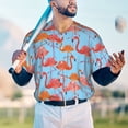 thumbnail image 5 of Lsque Flamingo Pattern Mens Polo Golf Shirts Funny Graphics Shorts Sleeve Button Shirts Baseball T-shirt-3X-Large, 5 of 7