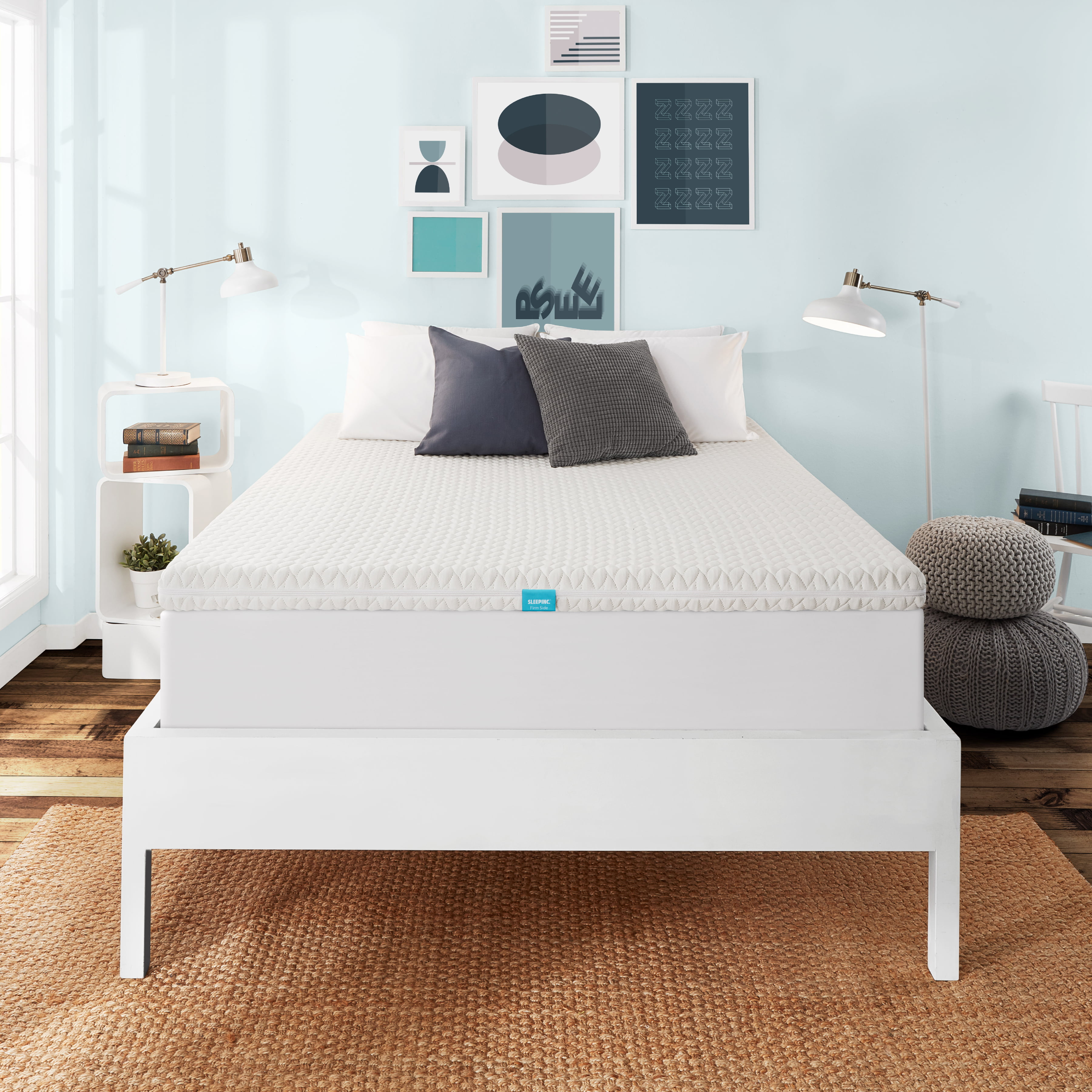 with Bamboo Fiber Mattress Cover,Zipper Closure, Removable and Washable INGALIK 3-Inch Memory Foam Mattress Topper Twin Size Bed Topper