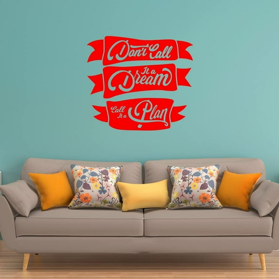 VWAQ Don't Call It A Dream Call It A Plan Inspirational Wall Decal Motivational Home Decor