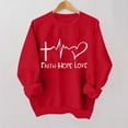 thumbnail image 4 of Penkiiy Valentines Sweatshirts for Women - Cute Valentine Sweatshirt Casual Heart Grahic Pullover Tops M Red, 4 of 4