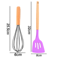 thumbnail image 2 of Utensilios de cocina antiadherentes con mango de madera, herramientas de cocina resistentes al calor, sin BPA, 2 uds., 2 of 5